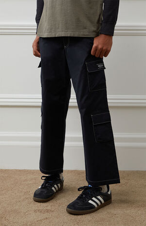 Black Baggy Cargo Pants image number 3