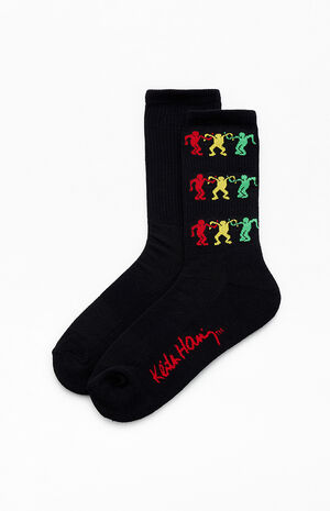Keith Haring Rainbow Dancing Crew Socks image number 1