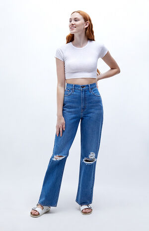 High Waisted Straight Joe Strut Jeans image number 4