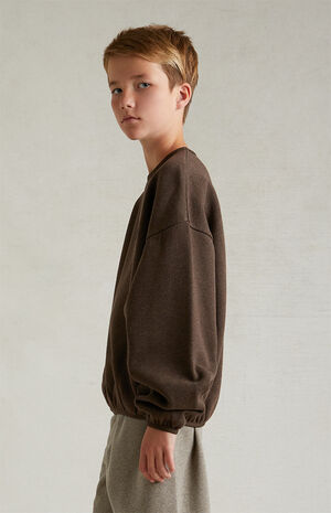 Essentials Heather Wood Crew Neck Sweatshirt image number 3