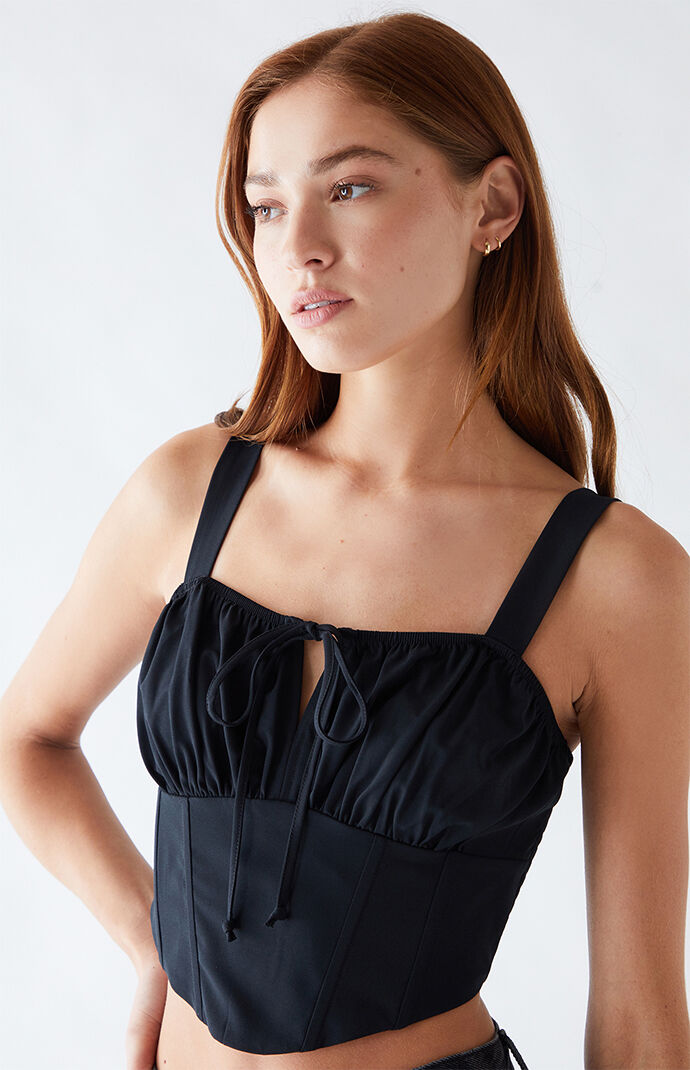 Kendall and Kylie Tie Front Bustier Tank Top at PacSun.com