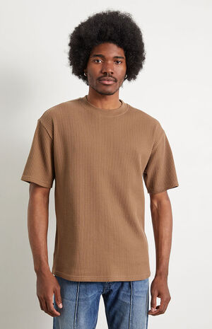 Dark Brown Boxy Waffle T-Shirt image number 1