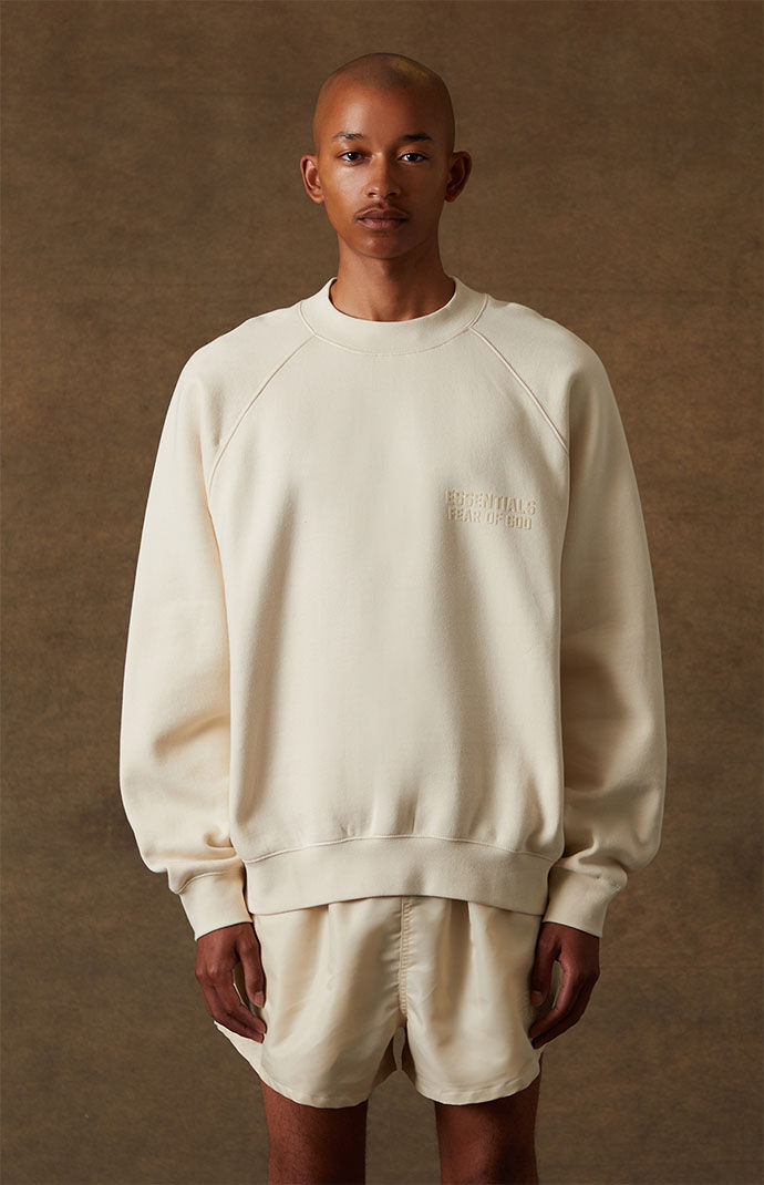 essentials fear of god egg shell crew neck sweatshirt