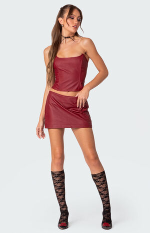 Aster Faux Leather Mini Skirt image number 3