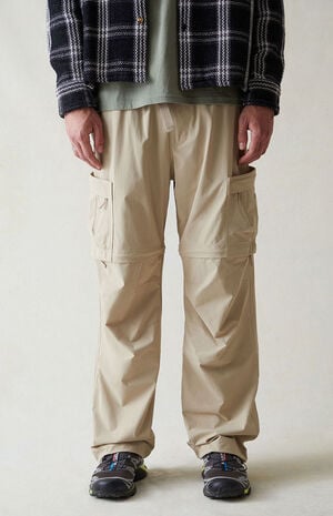 Performance Tan Baggy Zip Off Cargo Pants image number 3