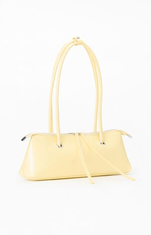 Yellow Faux Leather Slip Shoulder Bag image number 2