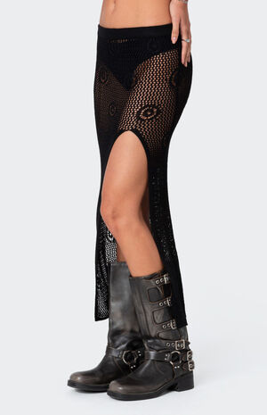 Monica Crochet Slitted Midi Skirt image number 2