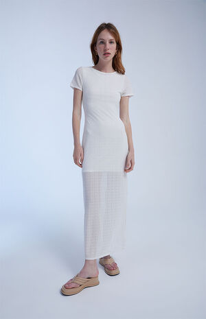 Ivory Overlay Knit Maxi Dress image number 1