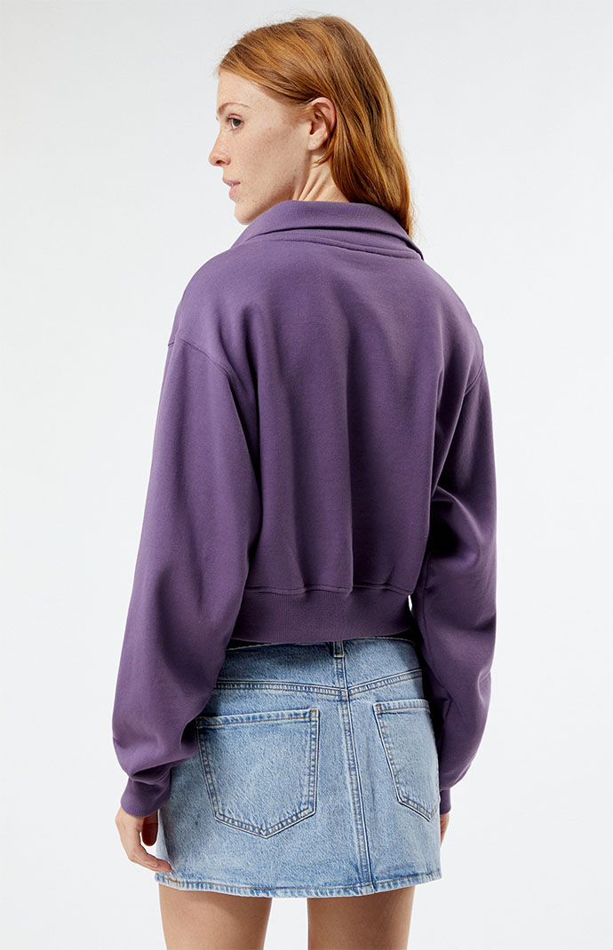 La hearts half zip cropped sweatshirt new arrivals