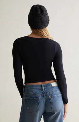 Breathe Scooped Out Fitted Long Sleeve Top image number 4