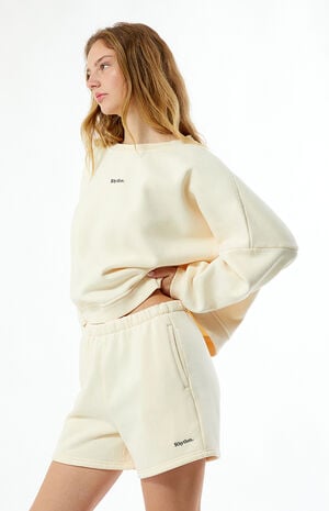 Cream Logo Fleece Sweat Shorts image number 3