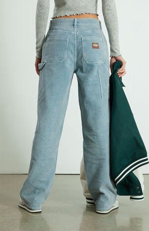 Blue Corduroy Baggy Carpenter Pants image number 4