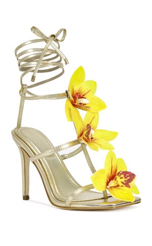 Women's Crescendo Gold Stiletto Sandals image number 2