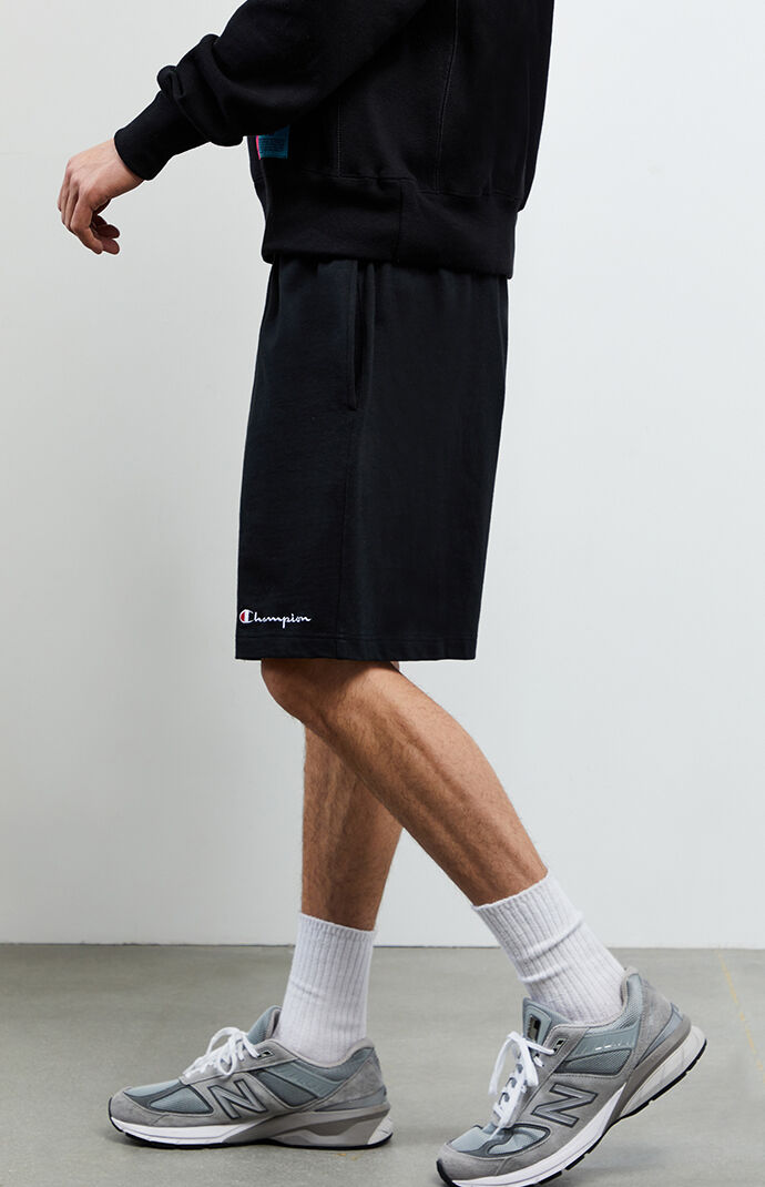 champion small script jersey active shorts