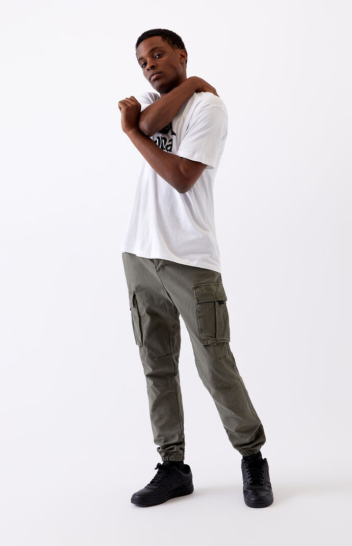 Olive Slim Cargo Jogger Pants