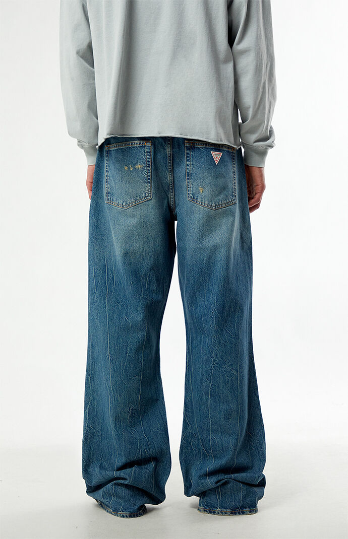 GUESS Originals Tinted Stretch Medium Blue Bootcut Jeans