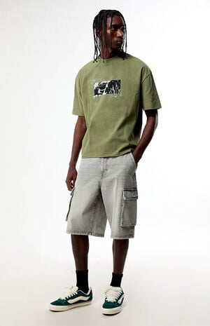 Green What Remains Cropped Boxy T-Shirt image number 5