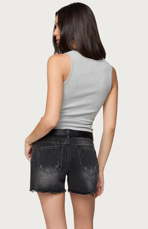 Oriana Contrast Lacey V Neck Top image number 3