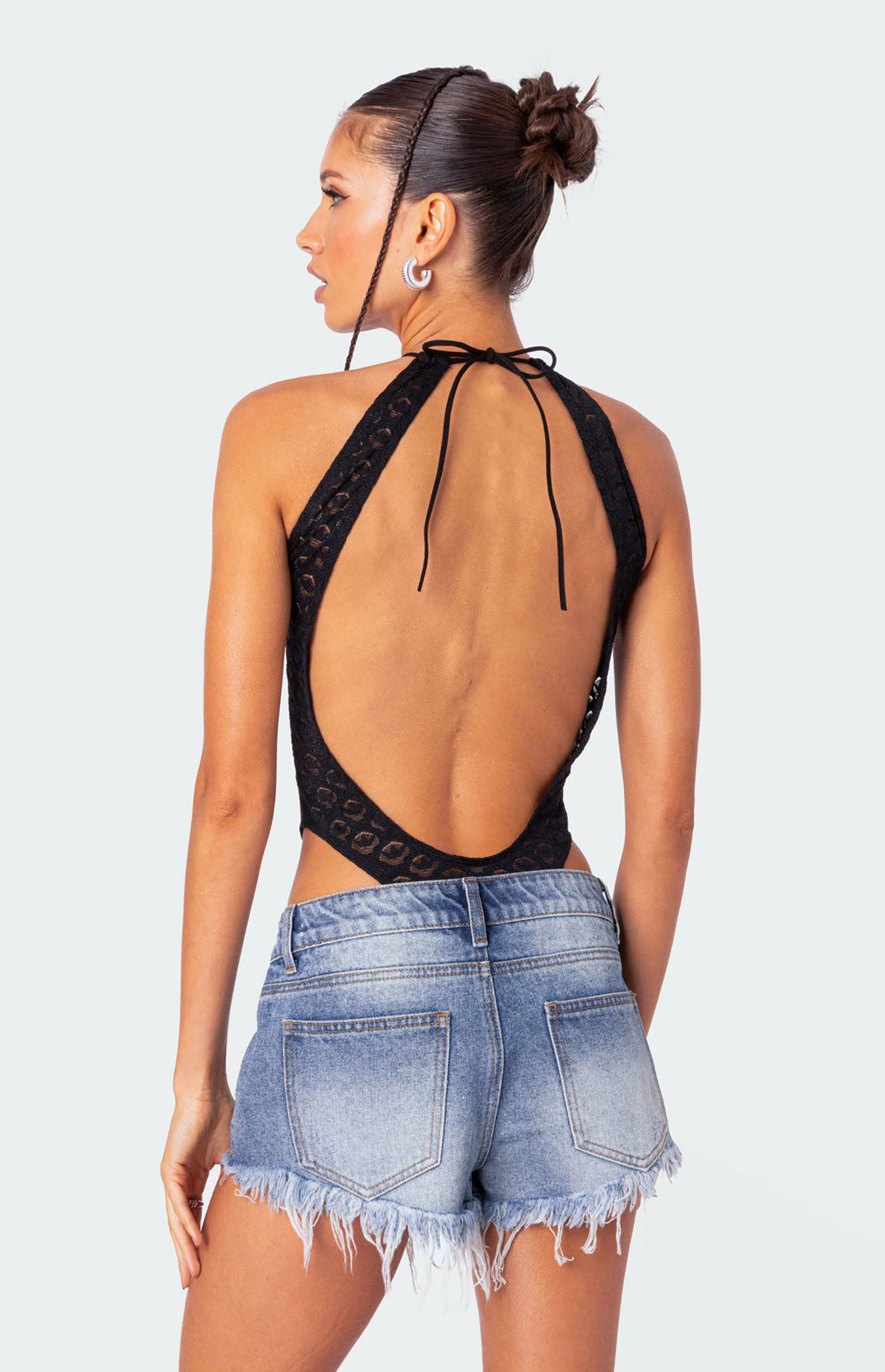 Edikted Erika Low Rise Frayed Denim Shorts PacSun