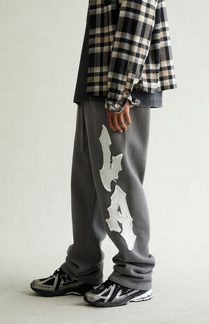 LA Applique Fleece Baggy Sweatpants image number 3