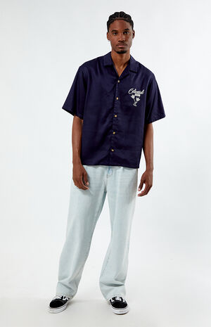 Tencel Embroidered Oversized Camp Shirt image number 4
