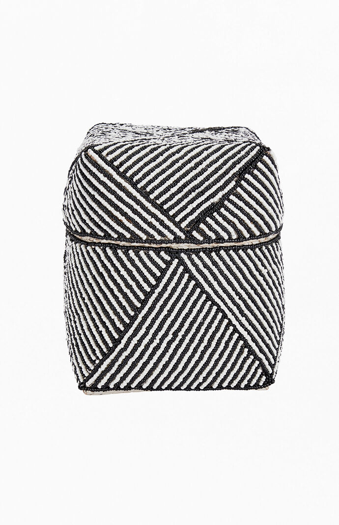 Small Striped Beaded Basket