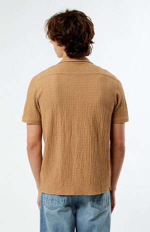 Pointelle Textured Woven Camp Shirt image number 4
