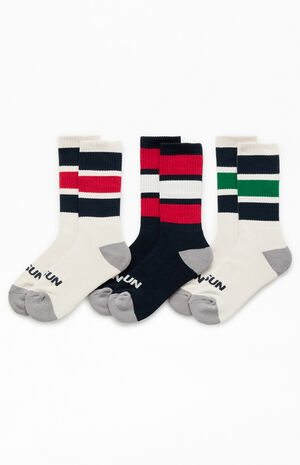 3 Pack Varsity Stripe Crew Socks image number 1