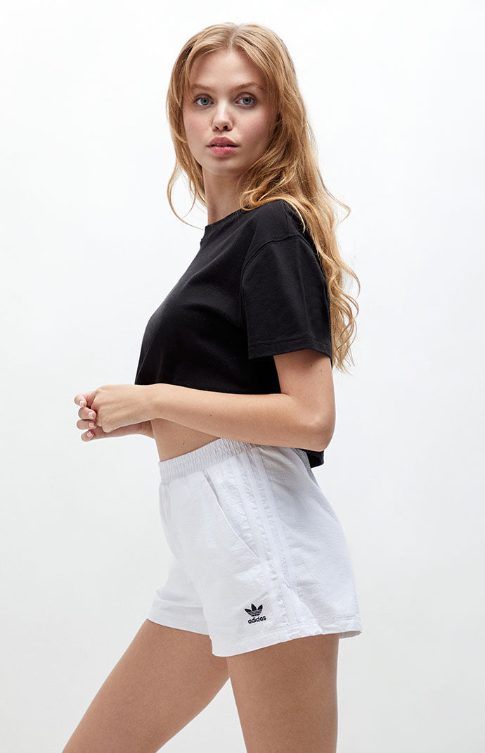 adidas White Adicolor 3 Stripe Shorts PacSun
