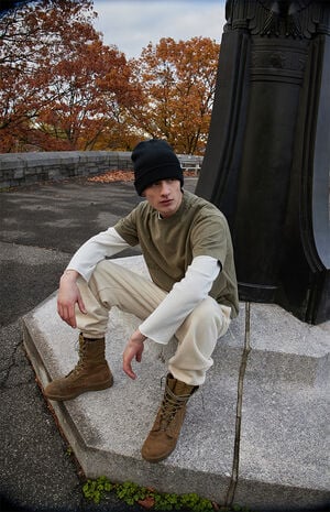 Heather Oatmeal&nbsp;Heavyweight Fleece Jogger Sweatpants image number 1