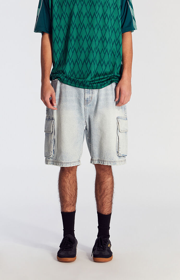 Pacsun Light Indigo Cargo Baggy Denim Shorts