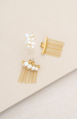 Crystal & Pearl Three-In-One Ear Crawlers image number 4