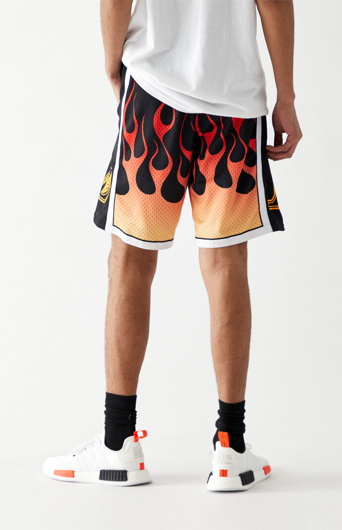 96 Lakers Flames Basketball Shorts