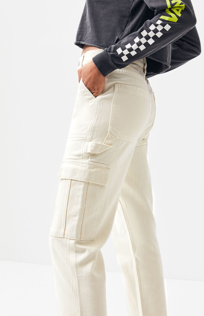 ladies white cargo pants