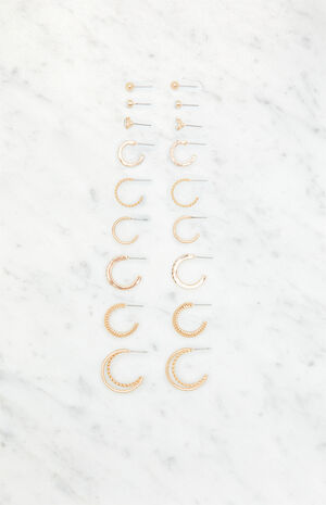 9 Pack Hoop & Stud Earrings image number 1