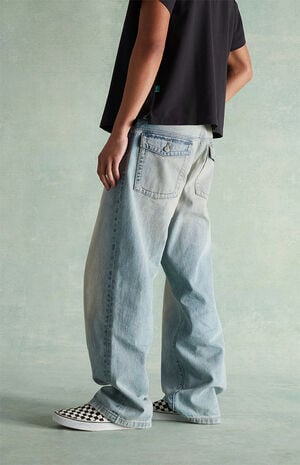 Washed Light Blue Baggy Jeans image number 2