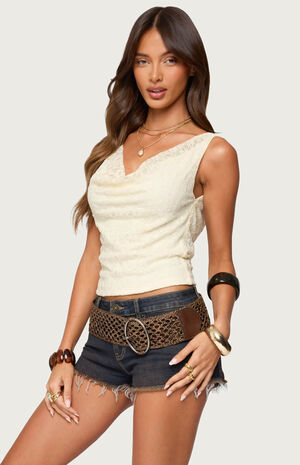 Aysha Lace Cowl Neck Top image number 2