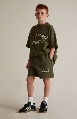 Kids Military Fleece Soccer Sweat Shorts image number 2