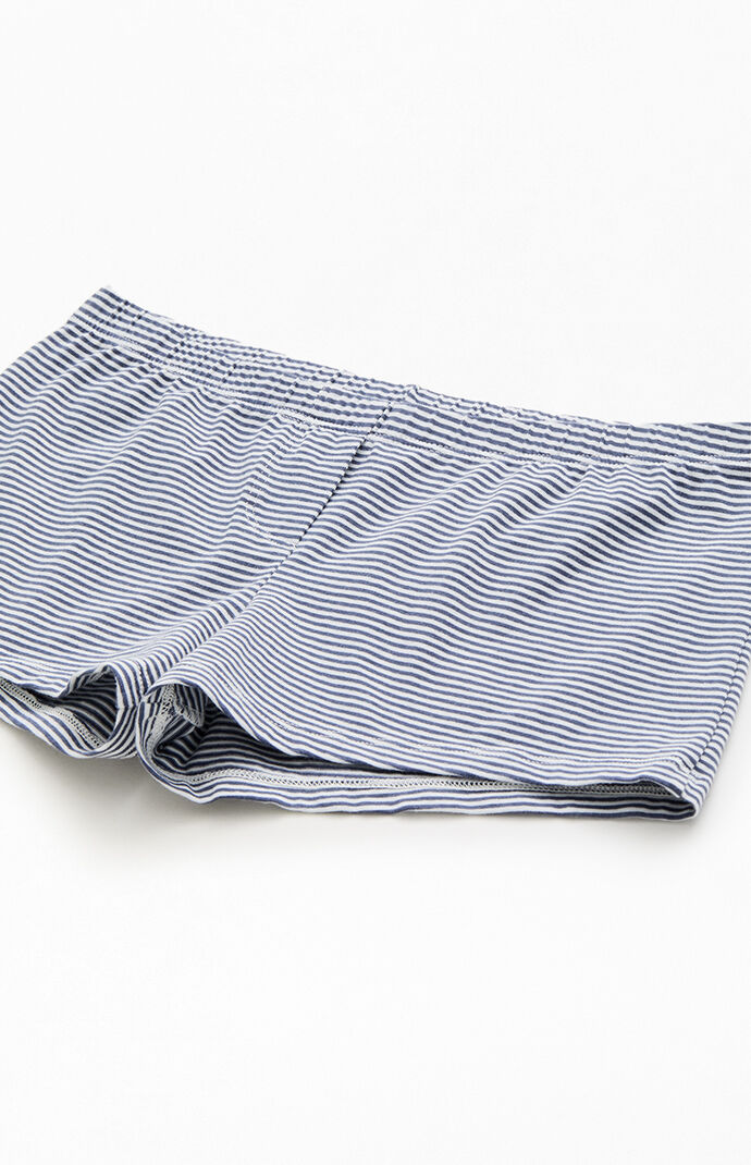 John Galt Gray & White Striped Boxer Boyshorts