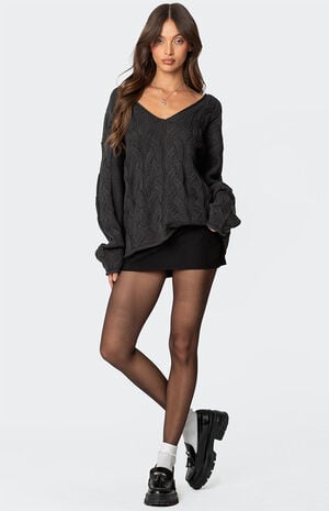 Inga Oversized Cable Knit Sweater image number 5