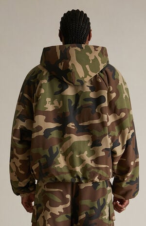 Woodland Camo Military Hooded Jacket image number 4