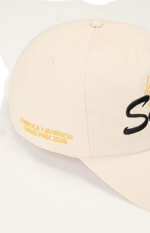 x Pacsun Suzuka Cream Racing Snapback Hat image number 7