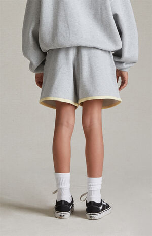 ESSENTIALS Light Heather Grey Sweat Shorts image number 6