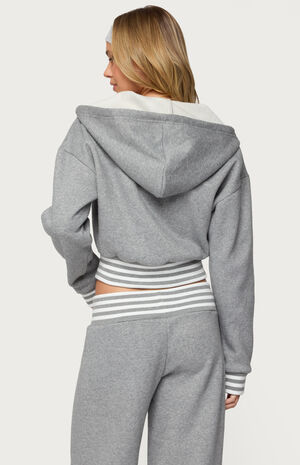 Eloura Stripey Zip Up Hoodie image number 3