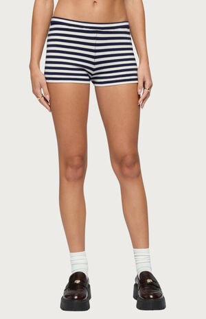 Irena Striped Knit Shorts image number 1