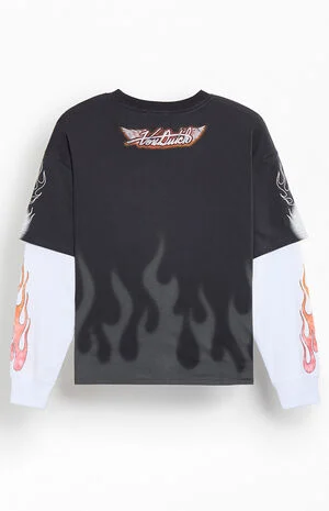 Skull 2fer Layered Long Sleeve T-Shirt image number 2