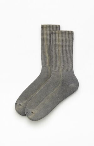 Washed Gray Crew Socks image number 1