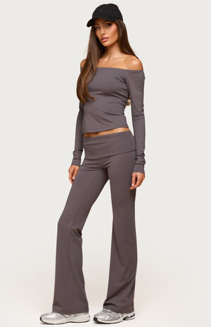 Oriane Foldover Flared Leggings image number 4