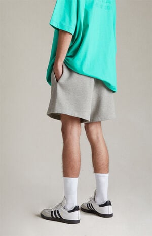 Dark Heather Oatmeal Fleece Running Shorts image number 4