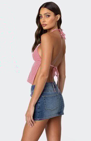Charmaine Open Back Gingham Top